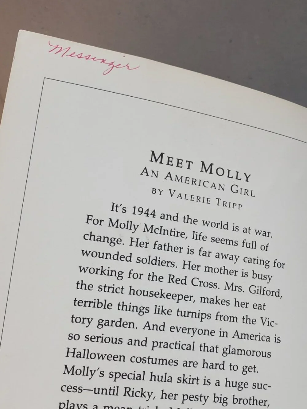 Vintage 1980s-90s American Girl Book Lot - Meet Molly, Meet Addy & Mini Book